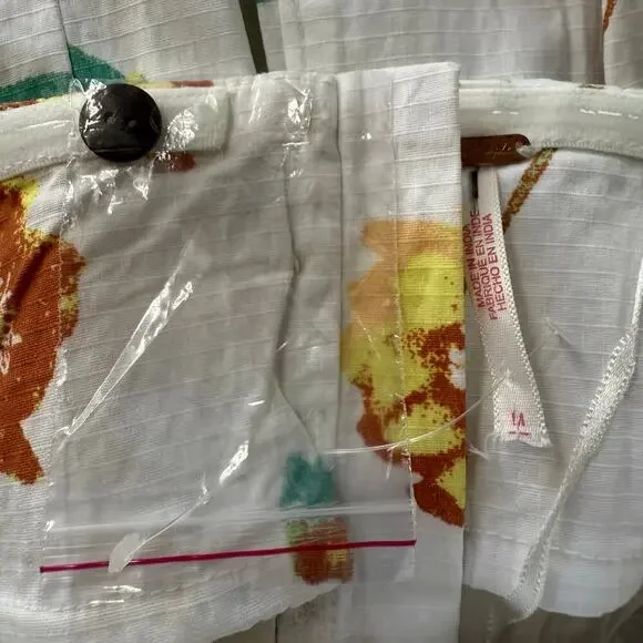 Free People floral mini dress strapless pleated spring summer cotton Medium - Picture 8 of 9